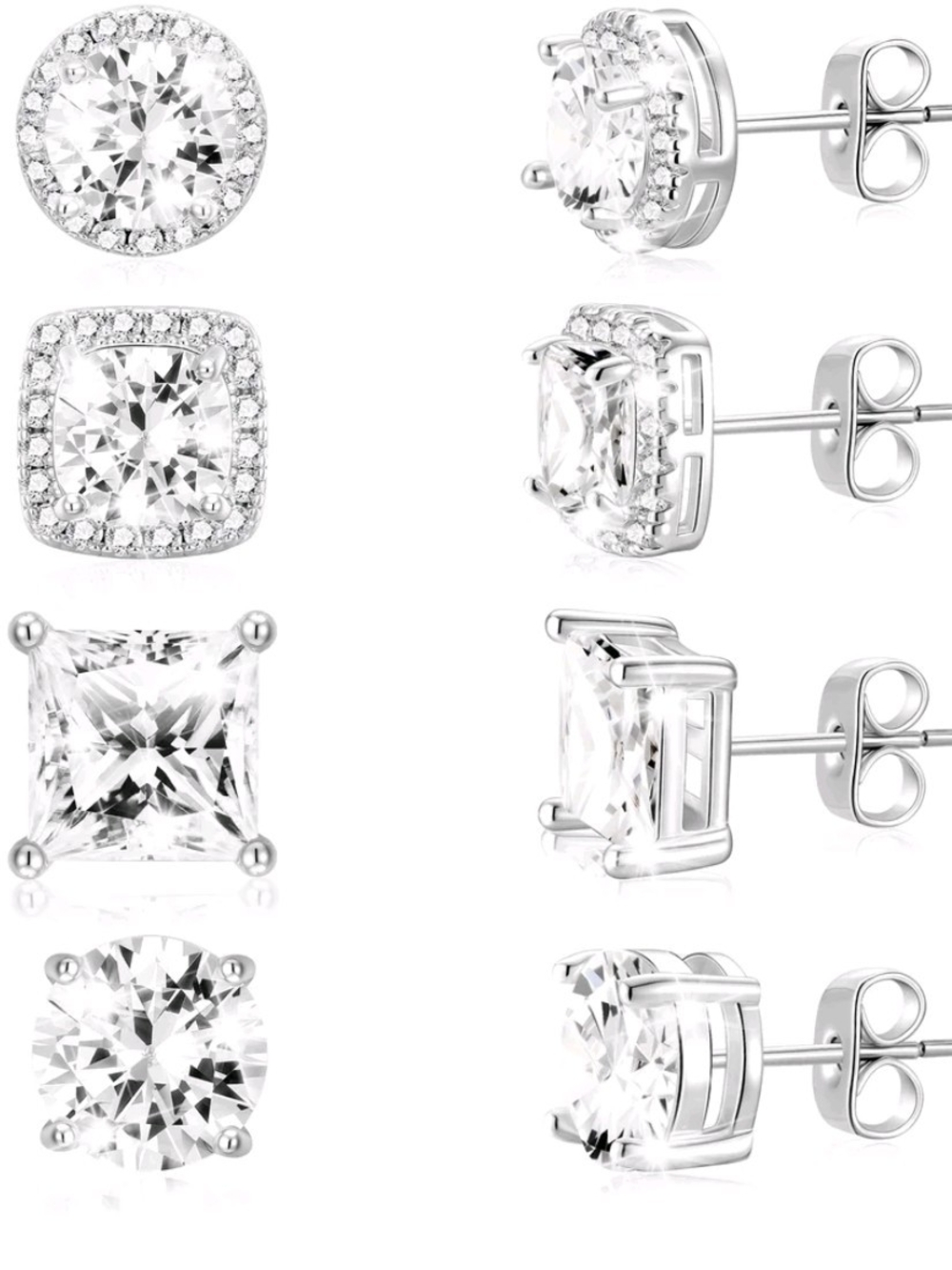 ✨CHOOSE ONE- 18K White Gold Plated Studs
